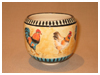 A Bali stoneware jardiniere, decorated with cockerel and hen design - second view.